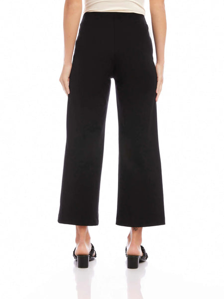 Wide Leg Cropped Pants - Black