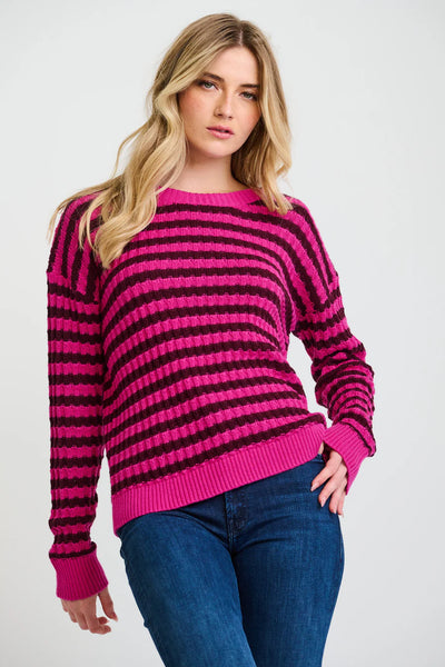 It's Complicated Sweater - Hot Orchid/Wine