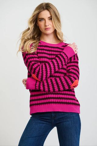 It's Complicated Sweater - Hot Orchid/Wine