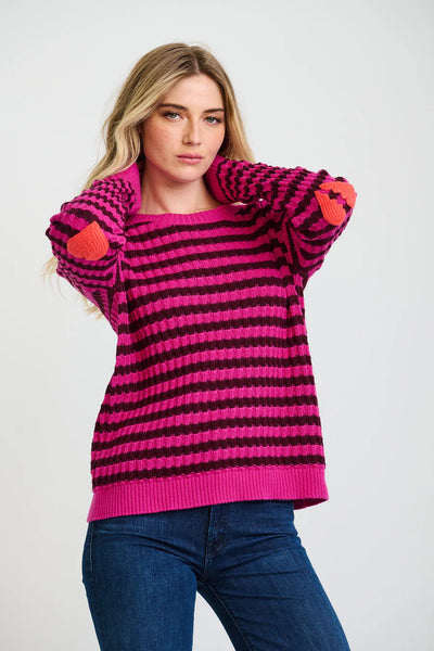 It's Complicated Sweater - Hot Orchid/Wine