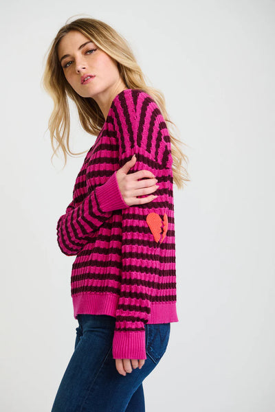 It's Complicated Sweater - Hot Orchid/Wine