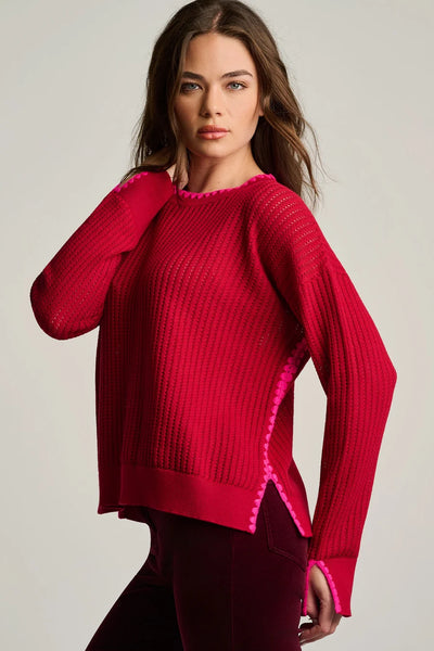 Power Stitch Sweater - Spice Red