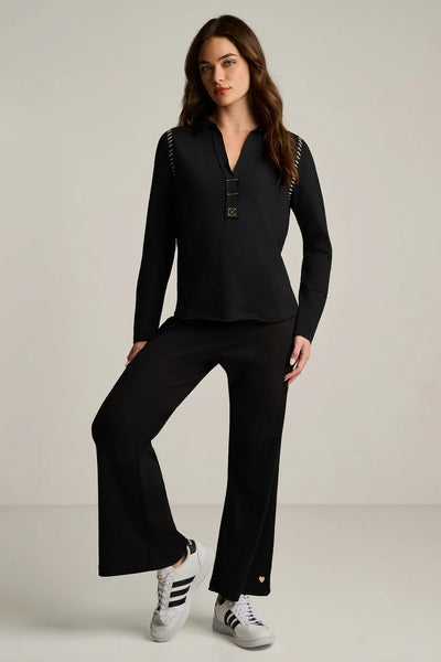 Whipster Collared Tee - Black