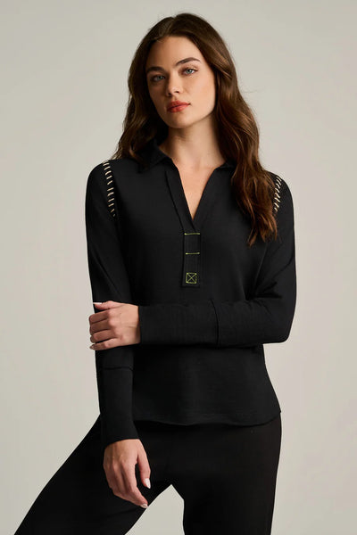 Whipster Collared Tee - Black