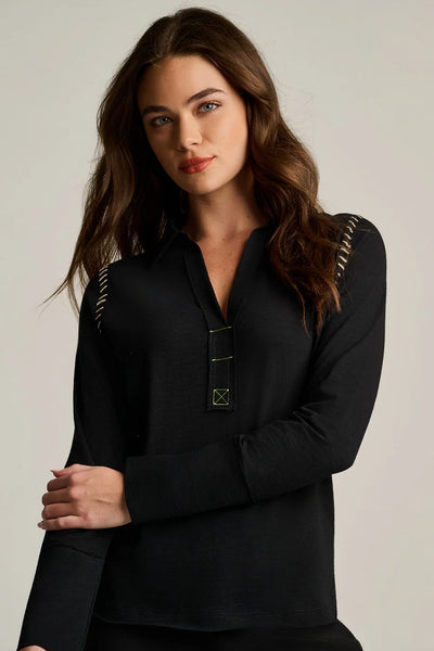 Whipster Collared Tee - Black