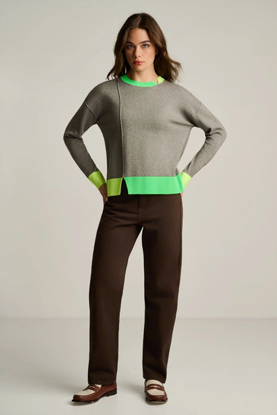 Bold Block Sweater - Grey Shadow