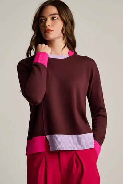 Bold Block Sweater - Rum Raisin