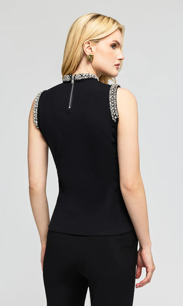 Lavinia Embellished Top - Black/Clear