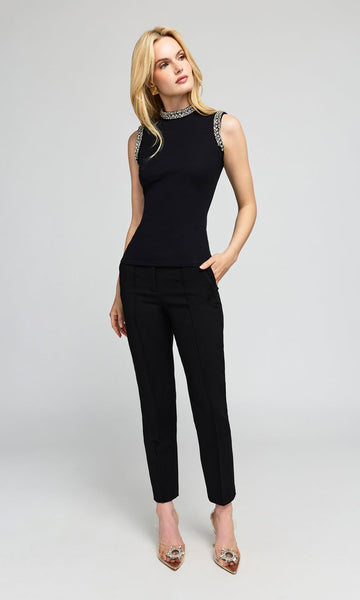 Lavinia Embellished Top - Black/Clear