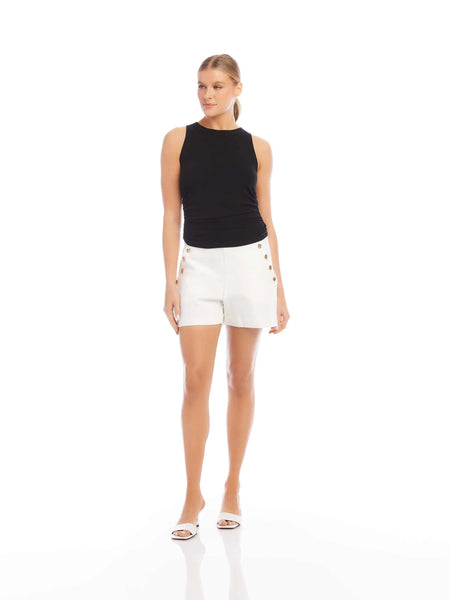 Side Shirred Tank - Black