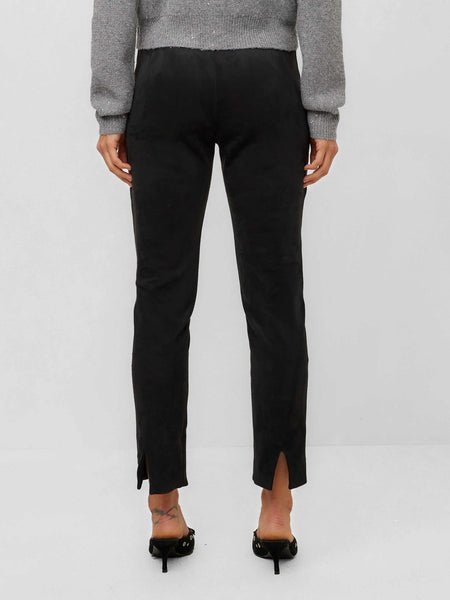 Danae Ankle Slit Pants - Black