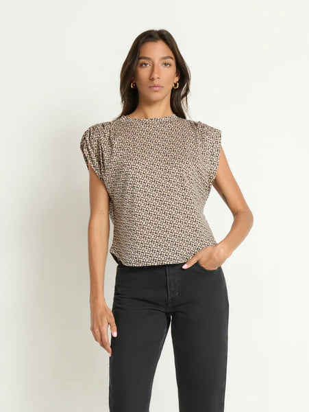 Frankie Muscle Tee - Ditsy Floral Butterscotch