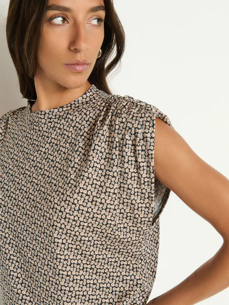 Frankie Muscle Tee - Ditsy Floral Butterscotch