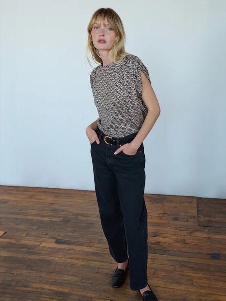 Frankie Muscle Tee - Ditsy Floral Butterscotch