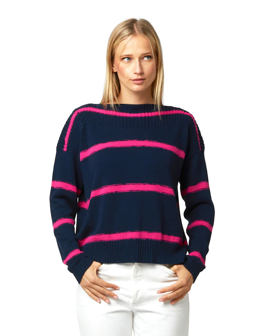 Kaia Stripe Sweater - Indigo