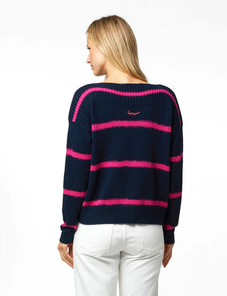 Kaia Stripe Sweater - Indigo