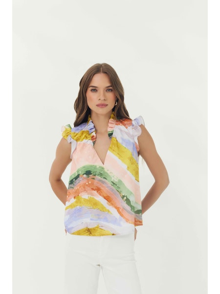 Brenna Top - Cascade Brushstrokes