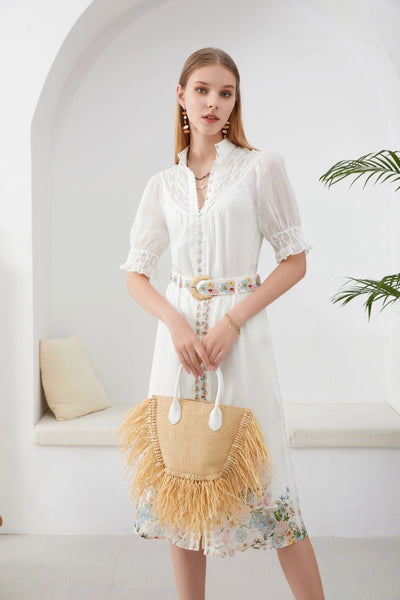 Colette Linen Blouse - White