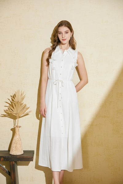 Isolde Long Dress - White