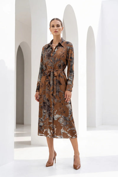 Polka Long Sleeve Dress - Multi
