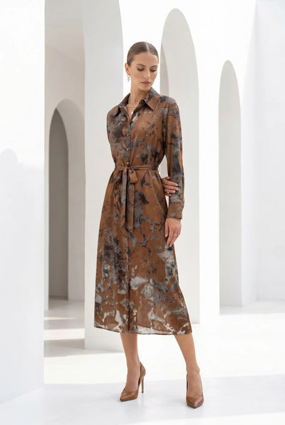 Polka Long Sleeve Dress - Multi