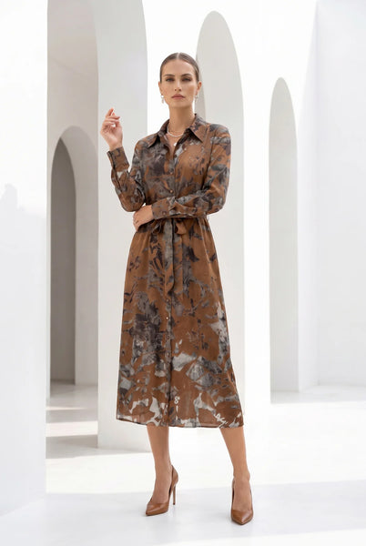 Polka Long Sleeve Dress - Multi