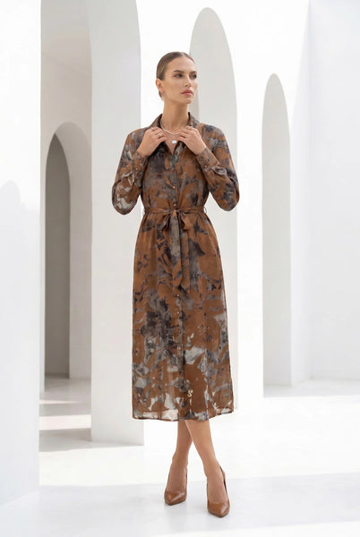 Polka Long Sleeve Dress - Multi