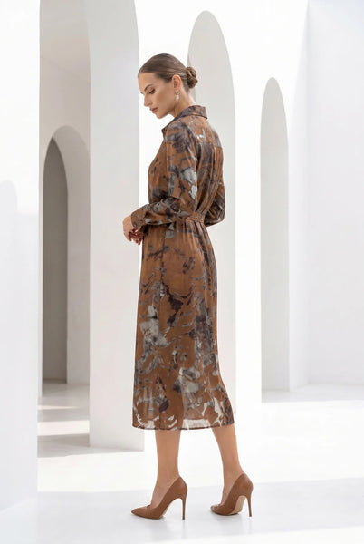 Polka Long Sleeve Dress - Multi