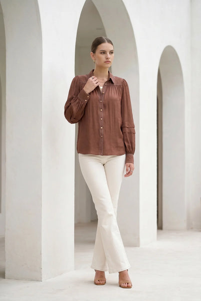 Celine Blouse - Amber Brown