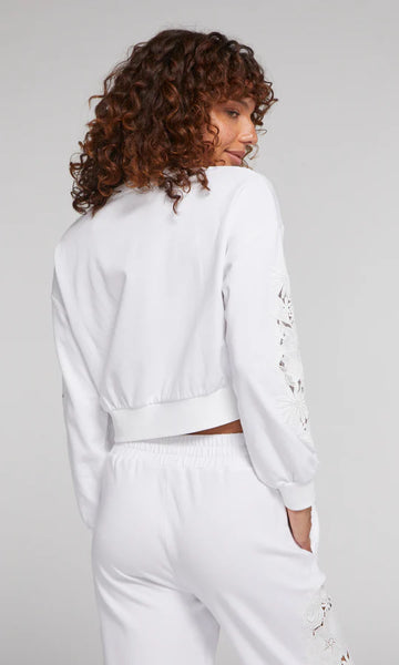 Arabella Lace Combo Sweatshirt - White