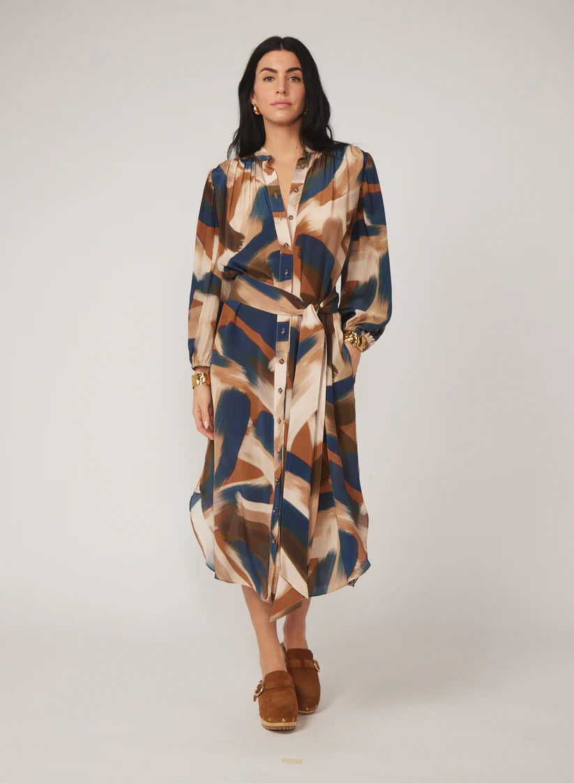 Elora Dress - Brushstroke Swirl