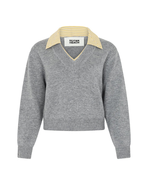 Galrix Sweater - Grey/Golden Stripes
