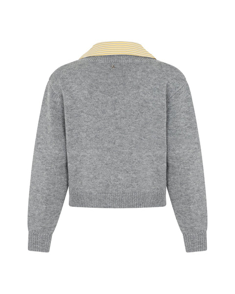 Galrix Sweater - Grey/Golden Stripes