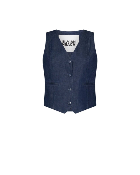 Kalane Denim Vest - Dark Blue