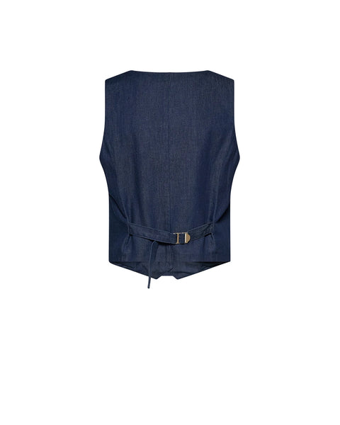 Kalane Denim Vest - Dark Blue