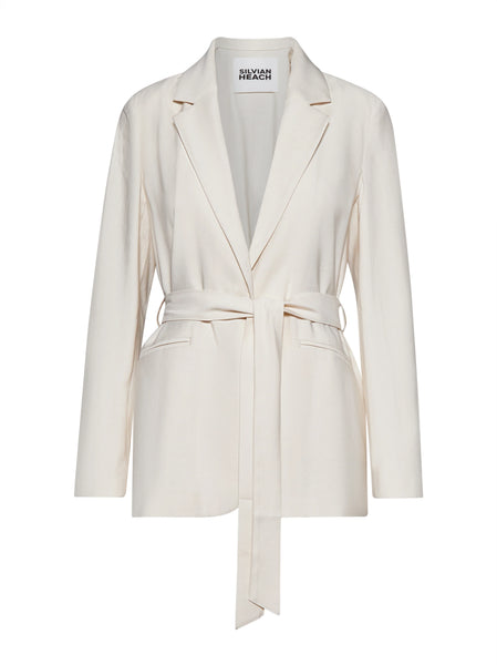 Kolew Jacket W/Lapels And Belt - Chalk
