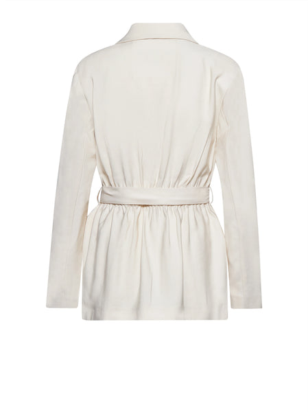 Kolew Jacket W/Lapels And Belt - Chalk