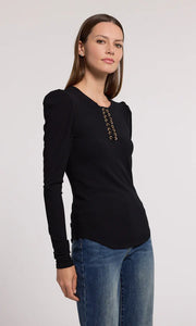 Khara Lace Up Top - Black