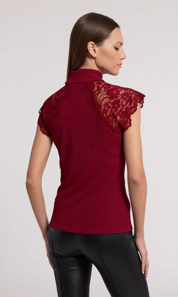 Jessenia Lace Combo Top - Scarlett