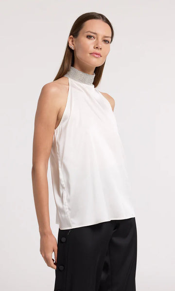 Kylan Crystal Blouse - White/Clear