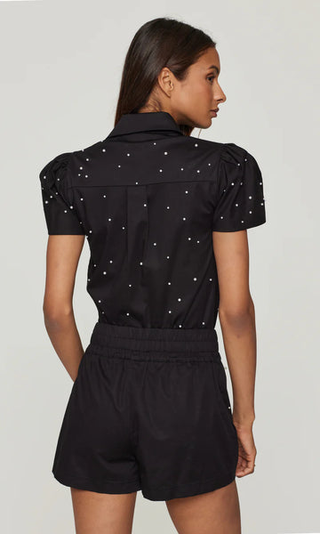 Murphy Pearl Embellished Top - Black