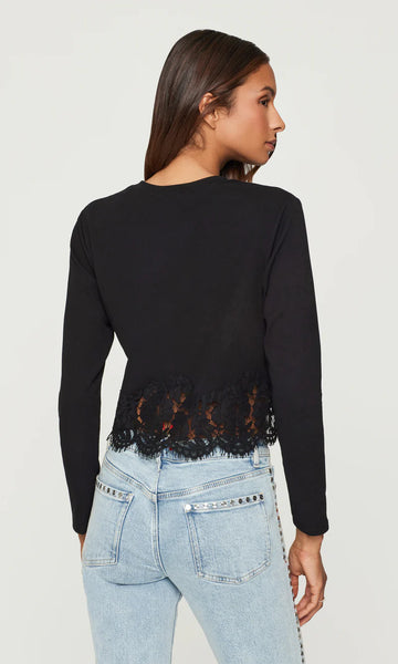 Tabitha Lace Combo Top - Black
