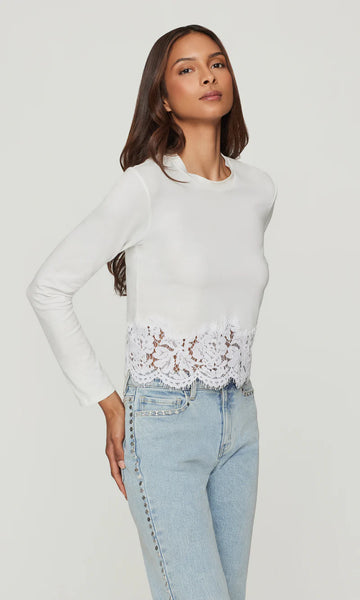 Tabitha Lace Combo Top - White