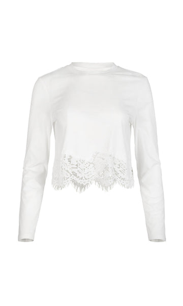 Tabitha Lace Combo Top - White