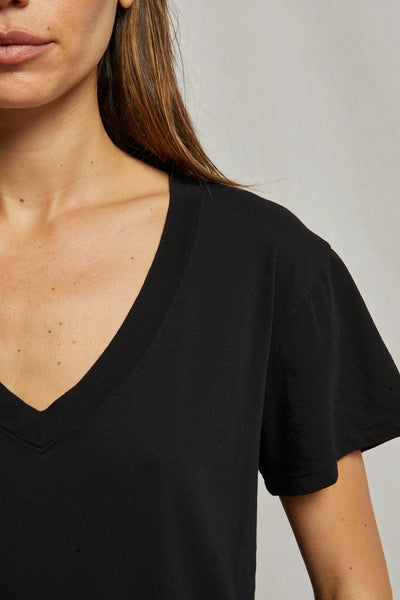 Hendrix Cotton V-Neck Tee - Black