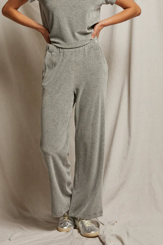 Holly Wide Leg Sweatpant - Heather Grey