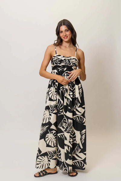 Ottie Jumpsuit - Black Ivory Tropical