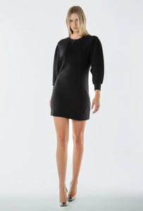 Camila Pleated Knit Dress - Black