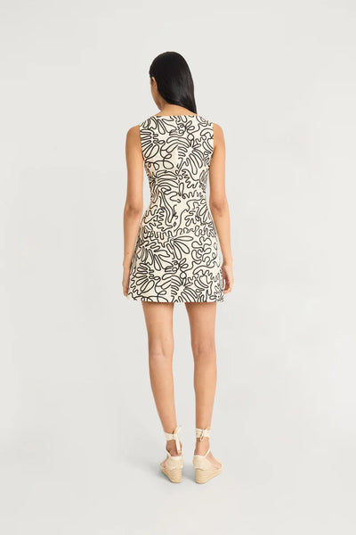 Calvin Sheath Mini Dress - Cream/Black