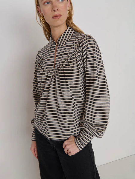 Jean Keyhole Top - Vintage Yarn Dye Stripe